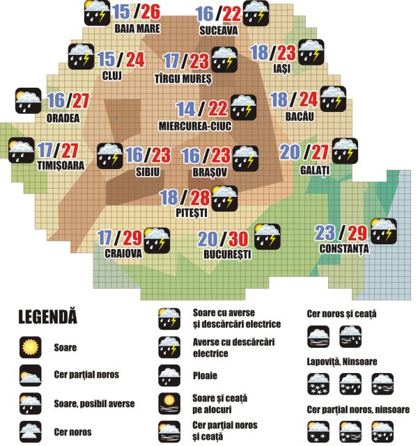 Prognoza meteo (29.07. - 30.07.2025)